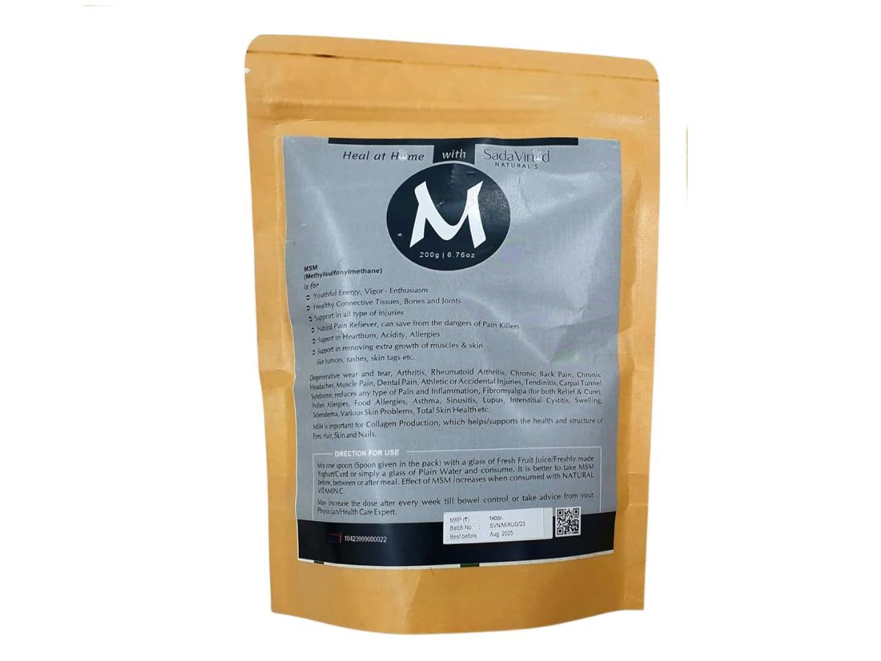 Sada Vinod NATURAL'S MSM Powder Methylsulfonylmethane Powder Pack Of 2 (100+200 Gm Pack)