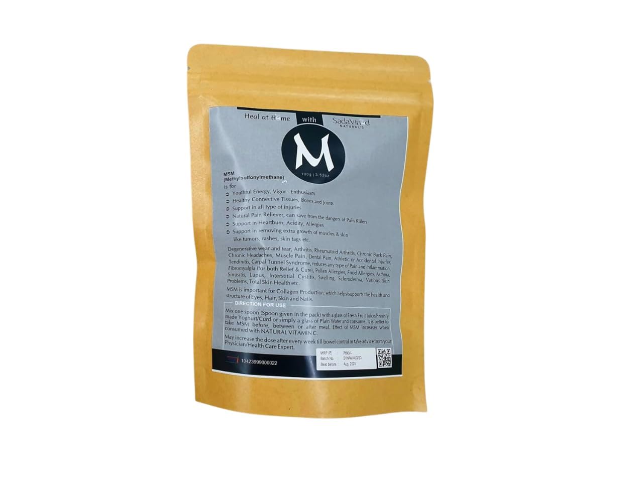 Sada Vinod NATURAL'S MSM Powder Methylsulfonylmethane Powder Pack Of 2 (100+200 Gm Pack)