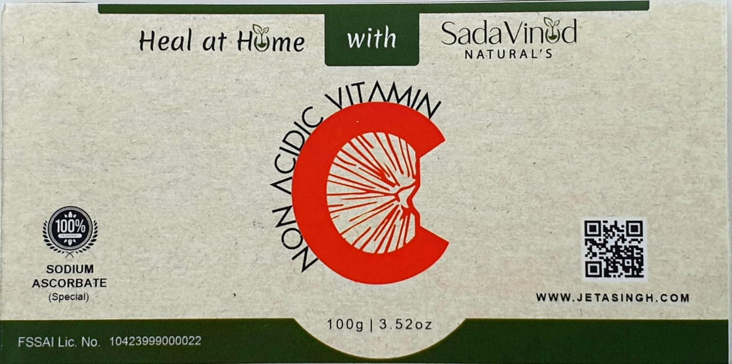 Sodium Ascorbate Vitamin C Powder | Alkaline, Non-Acidic, Easy to Digest | Antioxidant & Immune Support Pack Of 2 (100 Gm+200 Gm)