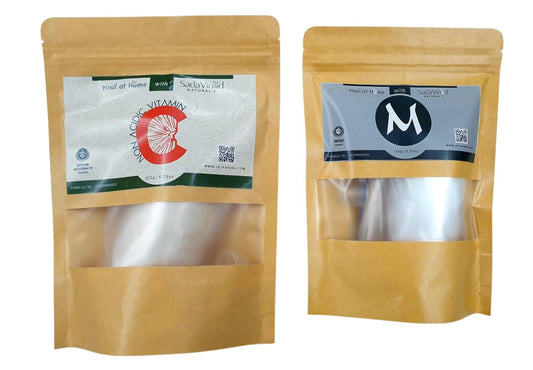 Methylsulfonylmethane (MSM) & Ascorbate Vitamin C Powder Combo – Joint Support, Immune Boost, Antioxidant, Skin & Hair Health (Sodium 200 Gm +MSM 100 Gm)